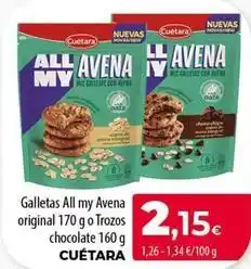 Spar Tenerife Cuétara - galletas all my avena original o trozos chocolate oferta