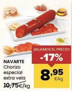 Autoservicios Familia Navarte - chorizo especial extra vela oferta