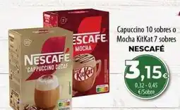 Spar Tenerife Nescafé - capuccino 10 sobres o mocha kitkat 7 sobres oferta