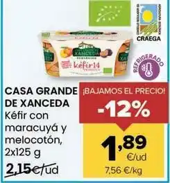 Autoservicios Familia Casa grande de xanceda - kefir con maracuya y melocoton oferta