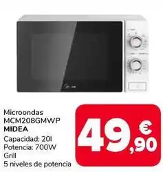 Supeco Midea - microondas mcm208gmwp oferta