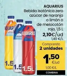 Autoservicios Familia Aquarius - bebida isotónica zero azucar de naranja o limon o de melocotón rojo oferta