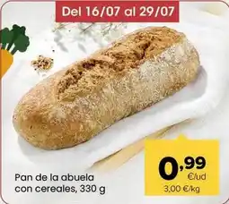 Autoservicios Familia Pan de la abuela con cereales,330g oferta