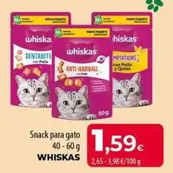 Spar Tenerife Whiskas - snack para gato oferta