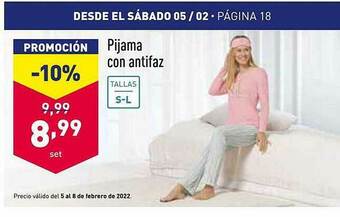 ALDI Pijama Con Antifaz oferta