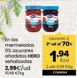 Autoservicios Familia Hero - en las mermeladas 0% azucares anadidos oferta