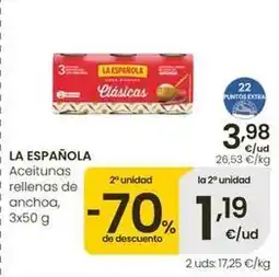 Eroski La española - aceitunas rellenas de anchoa oferta