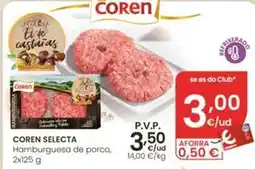 Eroski Coren selecta - hamburguesa de porco oferta