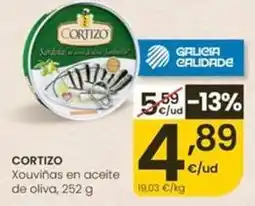 Eroski Cortizo - xouviñas en aceite de oliva oferta