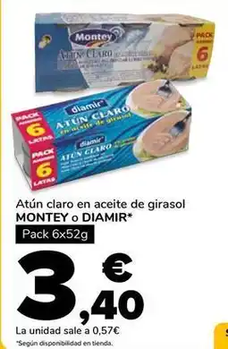 Supeco Montey/dimir - atun claro en aceite de girasol oferta