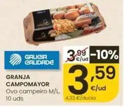Eroski Granja campomayor - ovo campeiro m/l, 10 uds oferta