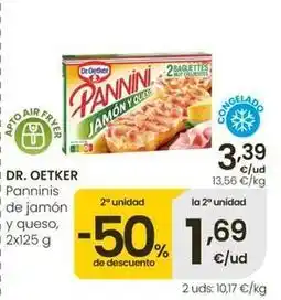 Eroski Dr oetker - panninis de jamon y queso oferta