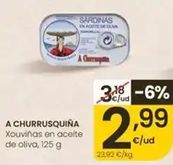Eroski A churrusquiña - xouviñas en aceite de oliva oferta