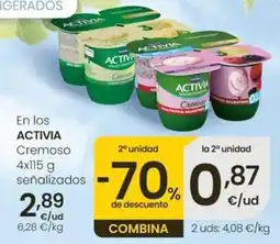 Eroski Activia - en los cremoso senalizados oferta