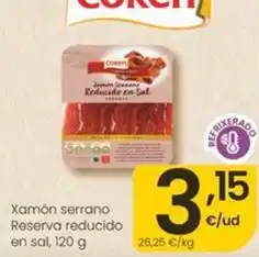 Eroski Coren - jamon serrano reserva reducido en sal oferta