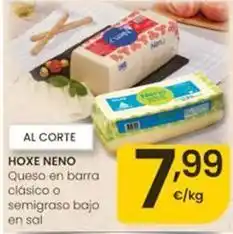 Eroski Hoxe neno - queso en barra clasico o semigraso bajo en sal oferta
