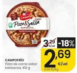 Eroski Campofrío - pizza de carne sabor barbacoa oferta