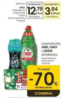 Eroski Ariel - detergente caps extra poder quitamanchas oferta