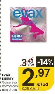 Eroski Evax - liberty compresa normal con alas oferta