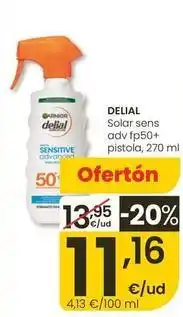 Eroski Delial - solar sens adv fp50+ pistola oferta