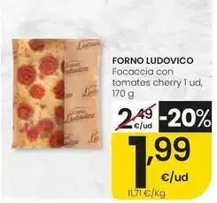 Eroski Forno ludovico - focaccia con tomates cherry oferta