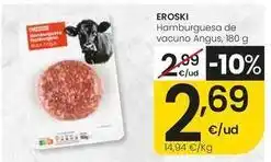 Eroski Eroski - hamburguesa de vacuno angus oferta