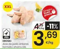 Eroski Eroski - alas de pollo enteras formato ahorro xxl oferta