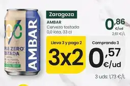 Eroski Ambar - cerveza tostada 0,0 lata oferta