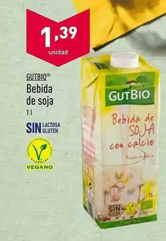 ALDI Gutbio Bebida De Soja oferta