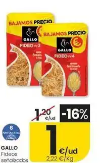 Eroski Gallo - fideos señalizados oferta