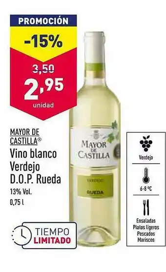 ALDI Mayor De Castilla Vino Blanco Verdejo D.o.p. Rueda oferta