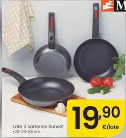 Eroski Monix - lote 3 sartenes sunset oferta