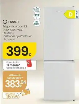 Eroski Indesit - frigorífico combi ink2 5323 w4e oferta