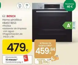 Eroski Bosch - horno pirolitico hba574es3 oferta