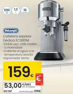 Eroski Delonghi - cafetera express dedica ec685m oferta