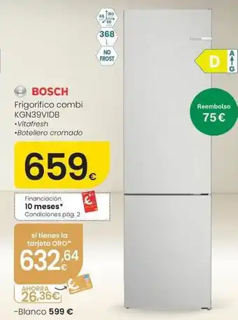 Bosch - frigorífico combi kgn39vidb