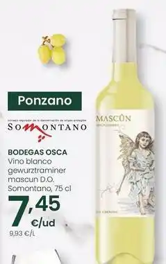 Eroski Bodegas osca - vino blanco gewurztraminer mascun d.o. somontano oferta