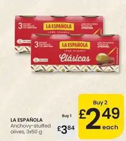 Eroski La española - anchovy-stuffed olives oferta