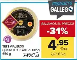 Autoservicios Familia Tres viajeros - queso d.o.p. arzua-ulloa oferta