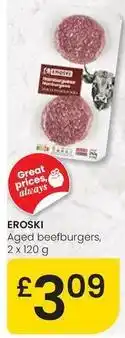 Eroski Eroski - aged beefburgers oferta