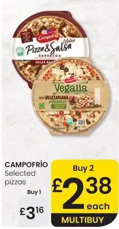 Eroski Campofrío - selected pizzas oferta