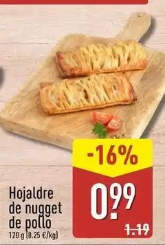 ALDI Hojaldre de nugget de pollo 120g oferta