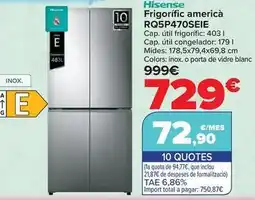 Carrefour Hisense - frigorifico americano rq5p470seie oferta