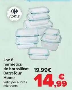Carrefour Carrefour home - set 8 hermeticos borosilicato oferta