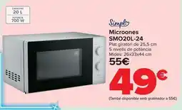 Carrefour Simply - microondas smo20l-24 oferta