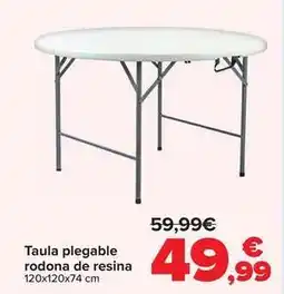 Carrefour Mesa plegable redonda de resina oferta