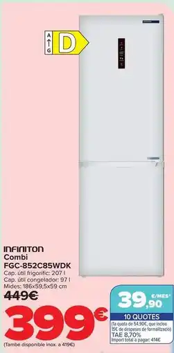 Carrefour Infiniton - combi fgc 852c85wbk oferta