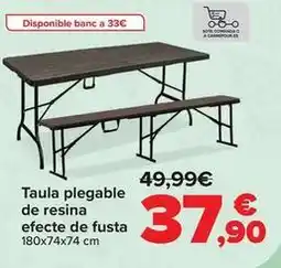 Carrefour Mesa plegable de resina efecto madera oferta
