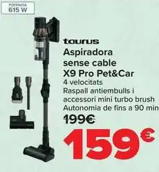 Carrefour Taurus - aspirador sin cable x9 pro pet&car oferta
