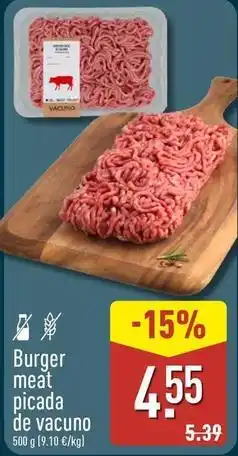 ALDI Burger meat picada de vacuno 500 g oferta